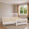 Picture of Cooper Solid Hardwood Single Bed with Pop-Up Trundle & 2 Pocket Spring Mattresses – White