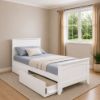 Picture of Emilia Solid Hardwood Single Bed with Drawers and Pocket Spring Mattress White