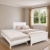 Picture of Eddie Solid Hardwood King Single Bed with Pop-Up Trundle – White