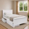 Picture of Eddie Solid Hardwood King Single Bed with Pocket Spring Mattress – White
