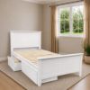 Picture of Eddie Solid Hardwood King Single Bed with Pocket Spring Mattress – White