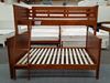 Picture of Emily Higher Grade Solid Hardwood Bunk Bed with Mattresses– Double Single (Oak)