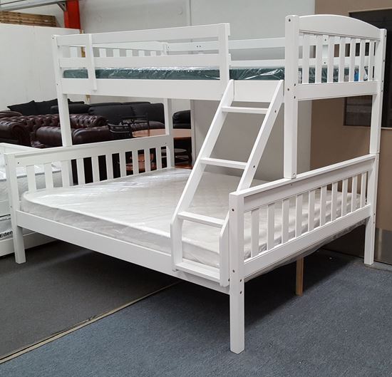 Furniture Place Miki Double Single Bunk Bed With Mattresses Solid Miki Double Single Bunk Bed