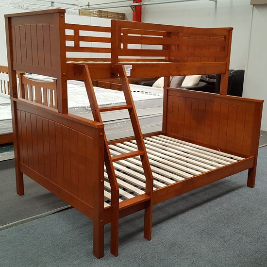 Picture of Emily Double Bunk Bed Solid Hardwood Antique Oak Colour Malaysian Made