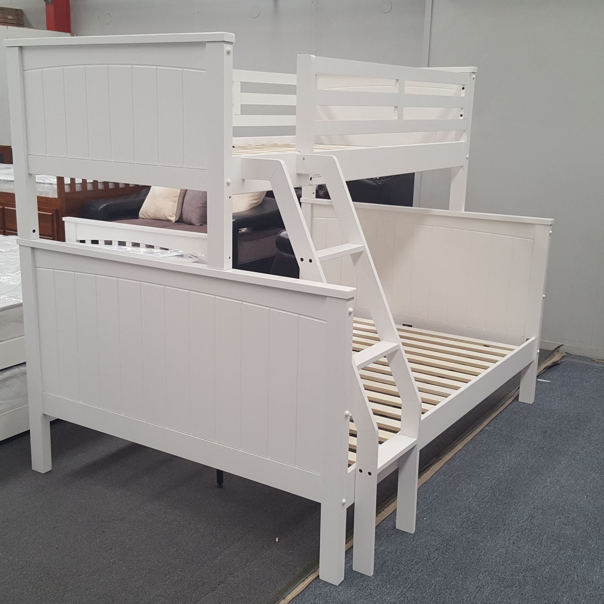 Emily Single Double Bunk Bed Solid, White Bunk Beds With Double Bed