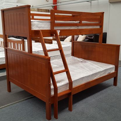 Emily Higher Grade Solid Hardwood Bunk Bed with Mattresses in Double Single Size and Antique Oak Finish – Premium Durable Design