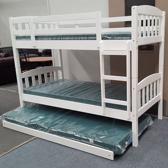 Miki Bunk Bed With Trundle, Bunk Bed With Pull Out Trundle