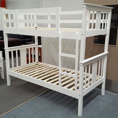 Picture of Holly King Single Bunk Bed Solid Hardwood White Malaysian Made