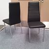 Picture of Mila Dining Chair Black PU Leather Chrome Legs Semi Assembled