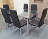 Picture of Melody Dining Table Clear Glass 1.5X0.9m with 6 Black Mila Dining Chair