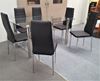 Picture of Melody Dining Table Clear Glass 1.3X0.8m with 6 Black Mila Dining Chair