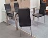 Picture of Melody Dining Table Clear Glass 1.5X0.9m with 4 Black Mila Dining Chair