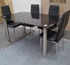 Picture of Melody Dining Table Black Glass 1.3X0.8m with 4 Black Mila Dining Chair