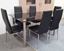 Picture of Melody Dining Table Black Glass 1.3X0.8m with 6 Black Mila Dining Chair