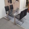 Picture of Melody Dining Table Clear Glass 1.3X0.8m with 4 Black Lyla Dining Chair