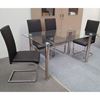 Picture of Melody Dining Table Clear Glass 1.5X0.9m with 4 Black Lyla Dining Chair