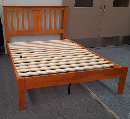 Picture of Grace Double Bed Solid Hardwood Honey Oak Malaysian Made