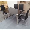 Picture of Melody Dining Table Black Glass 1.3X0.8m with 4 Black Lyla Dining Chair