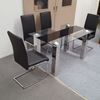 Picture of Levi Dining Table Glass 1.3X0.8m with 4 Black Lyla Dining Chair