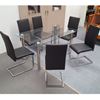 Picture of Melody Dining Table Clear Glass 1.5X0.9m with 6 Black Lyla Dining Chair