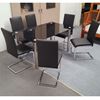 Picture of Melody Dining Table Black Glass 1.5X0.9m with 6 Black Lyla Dining Chair