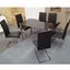 Picture of Melody Dining Table Black Glass 1.5X0.9m with 6 Black Lyla Dining Chair