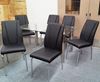 Picture of Melody Dining Table Clear Glass 1.5X0.9m with 6 Black Leo Dining Chair