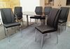 Picture of Melody Dining Table Black Glass 1.5X0.9m with 6 Black Leo Dining Chair