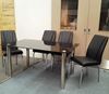 Picture of Melody Dining Table Black Glass 1.3X0.8m with 4 Black Leo Dining Chair