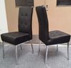 Picture of Nobel Dining Chair Black PU Leather Chrome Legs Semi Assembled