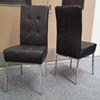 Picture of Nobel Dining Chair Black PU Leather Chrome Legs Semi Assembled
