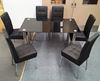 Picture of Melody Dining Table Black Glass 1.5X0.9m with 6 Black Nobel Dining Chair