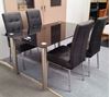 Picture of Melody Dining Table Black Glass 1.3X0.8m with 4 Black Nobel Dining Chair