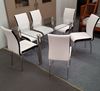 Picture of Melody Dining Table Clear Glass 1.3X0.8m with 6 White Emma Dining Chair