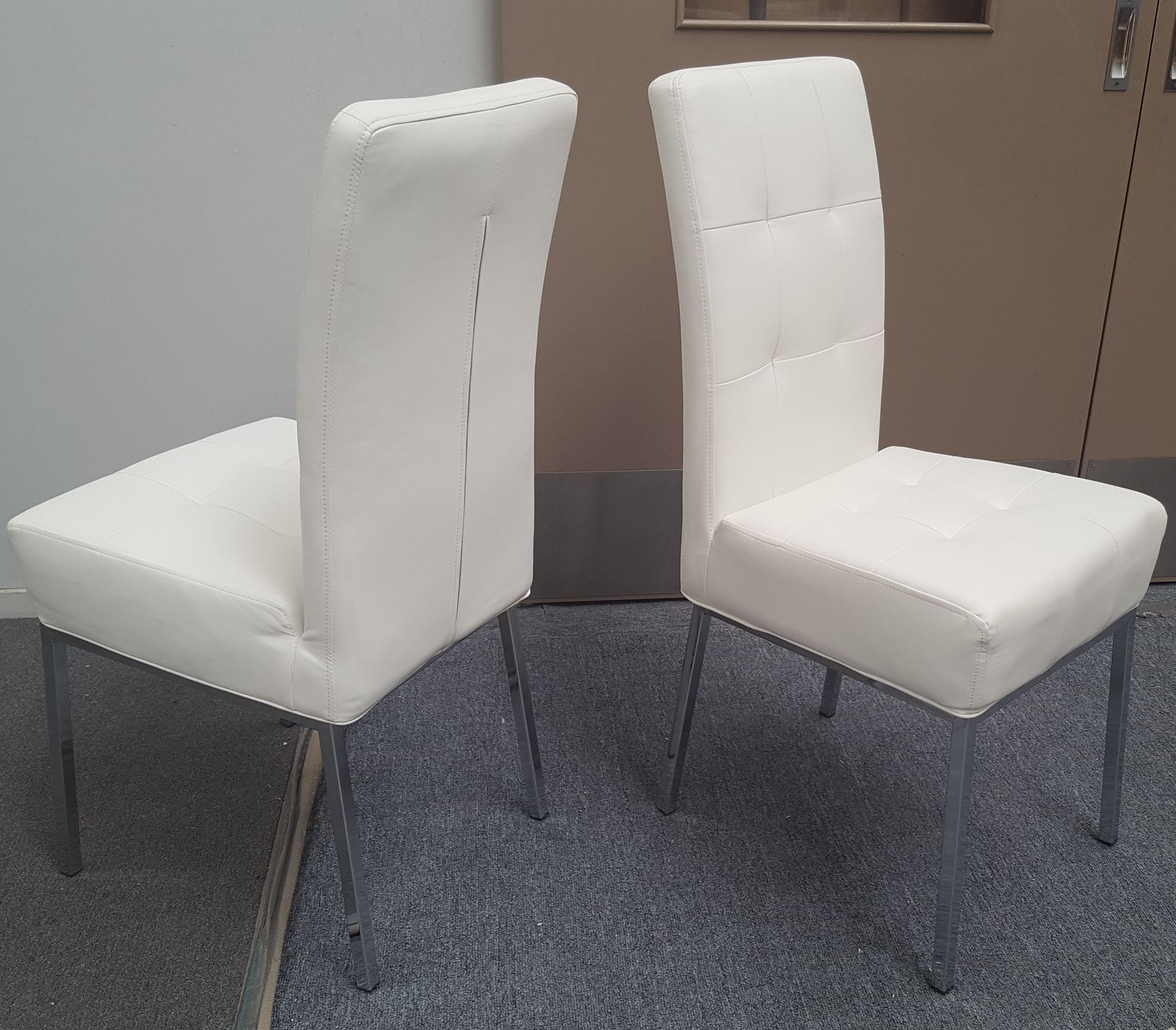 Nobel Dining Chair White Pu Leather, Dining Chairs White Leather