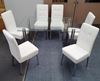 Picture of Melody Dining Table Clear Glass 1.5X0.9m with 6 White Nobel Dining Chair