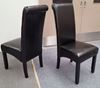 Picture of Vera Black PU Leather Dining Chair with Dark Wooden Legs