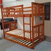 Picture of Holly Bunk Bed with Trundle and Mattresses Single Solid Hardwood Oak