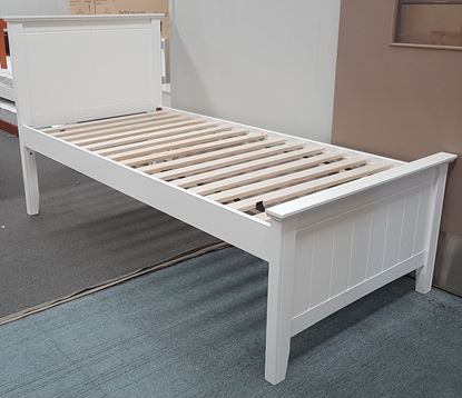 Picture of Eddie Single Bed Solid Hardwood White Malaysian Made