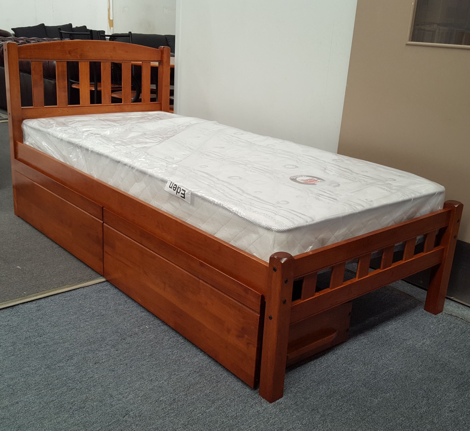 Furniture Place Miki Single Bed With Drawers Mattress Solid