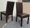 Picture of Zoe Brown PU Leather Dining Chair with Dark Wooden Legs