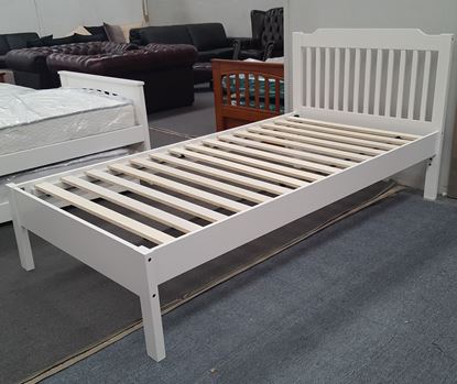Picture of Chloe Single Bed Adjustable Base Height White Malaysian Made