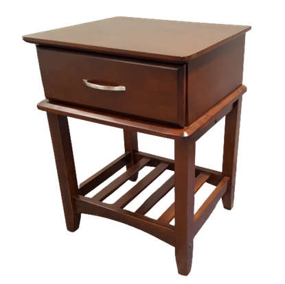 Picture of Matata Bedside Table 1 Drawer Semi Assembled Wenge Malaysian Made