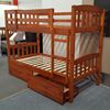 Picture of Miki King Single Bunk Bed with Mattresses Solid Hardwood Antique Oak