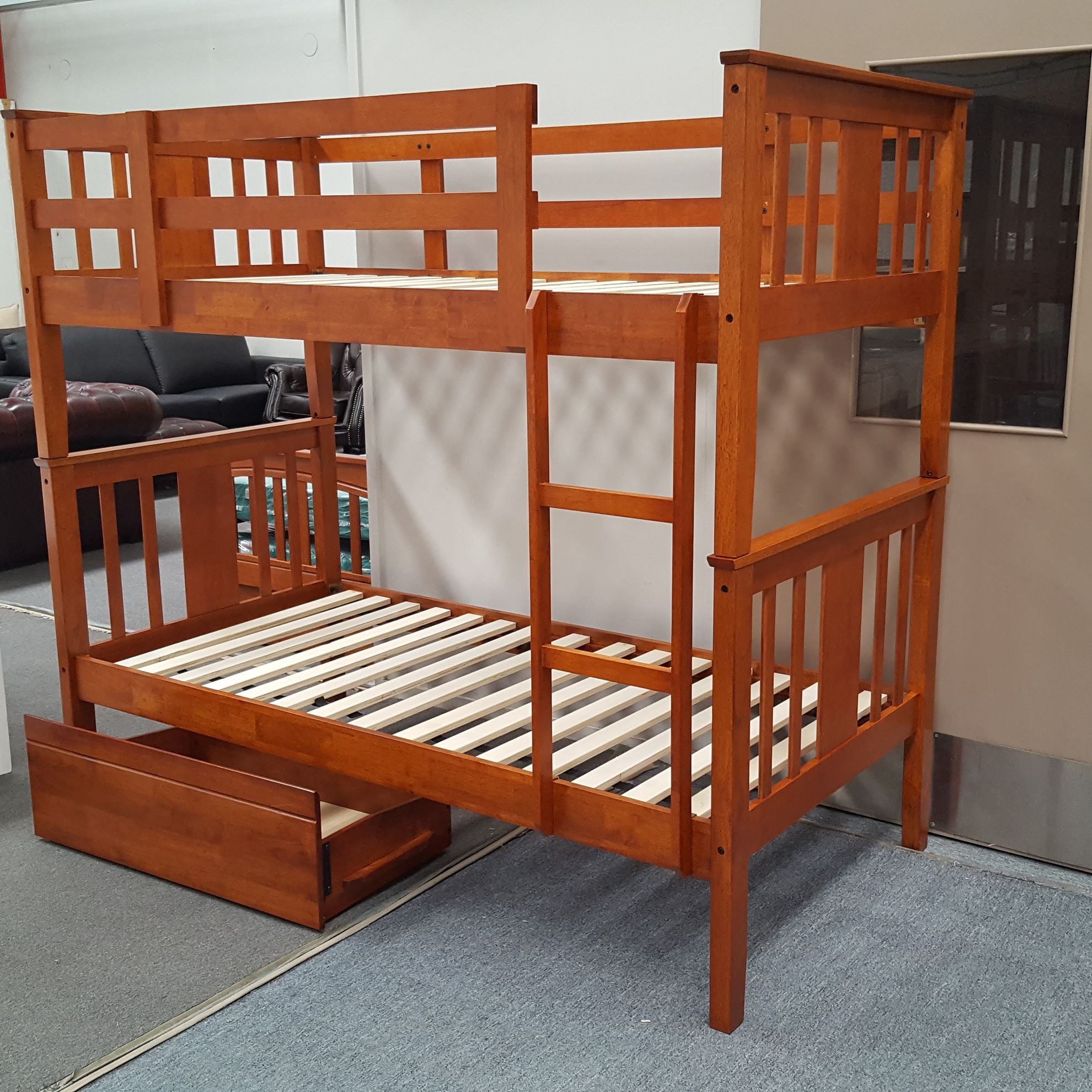 Furniture Place NZ Holly King Single Bunk Bed Solid Hardwood Antique Oak