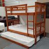 Picture of Holly King Single Bunk Bed with Trundle Solid Hardwood Antique Oak