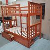 Picture of Holly Bunk Bed with Drawers and Mattresses Single Solid Hardwood Oak