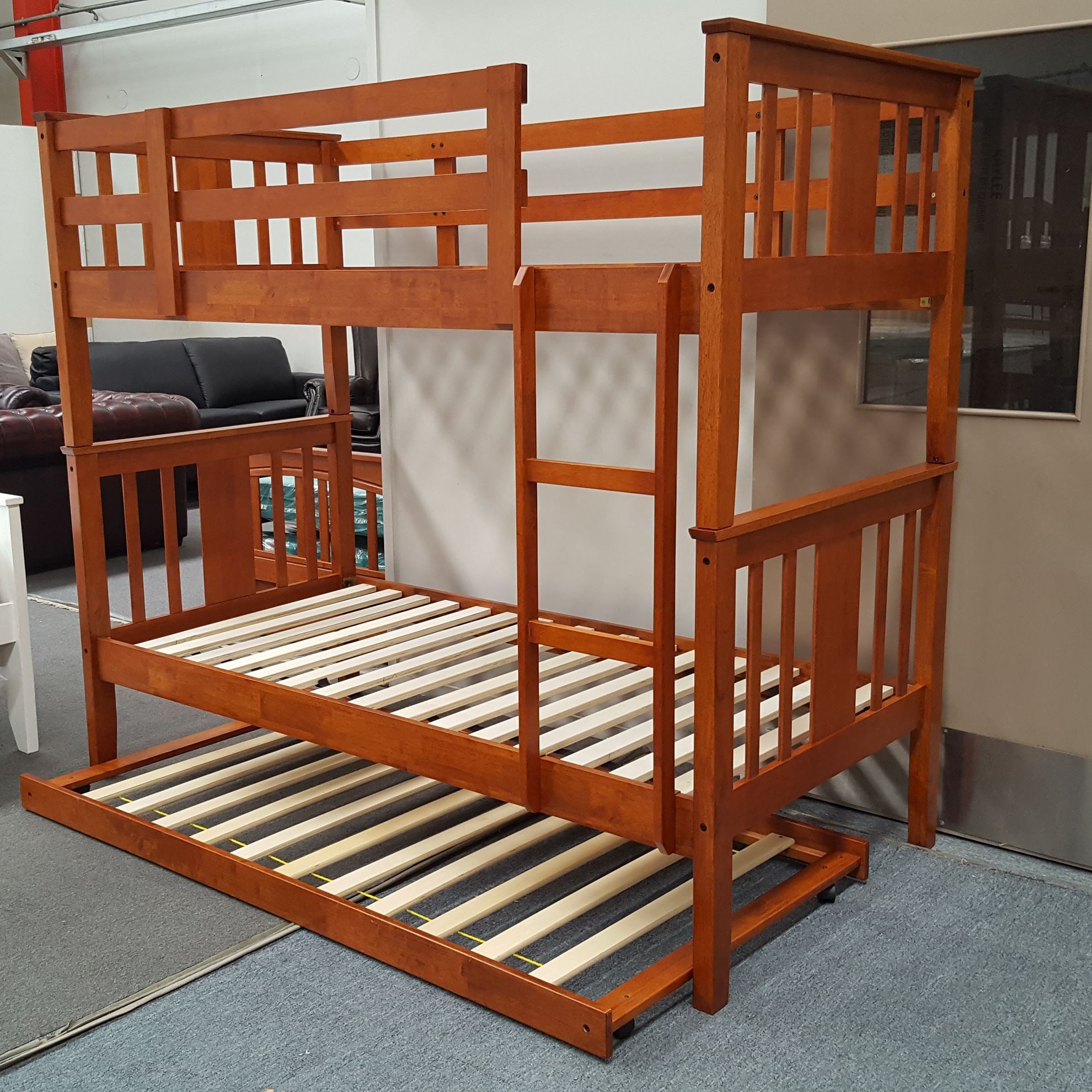 Furniture Place NZ Holly King Single Bunk Bed with Trundle Mattresses