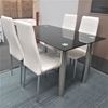 Picture of Melody Dining Table Black Glass 1.3X0.8m with 4 White Mila Dining Chair
