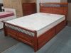 Picture of Flora Double Bed Solid Hardwood Antique Oak Malaysian Made